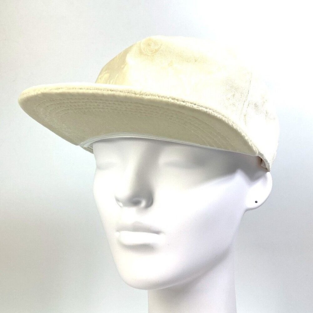 LOUIS VUITTON MP3421 Monogram newsboy velvet hat cap polyester White - Picture 14 of 15